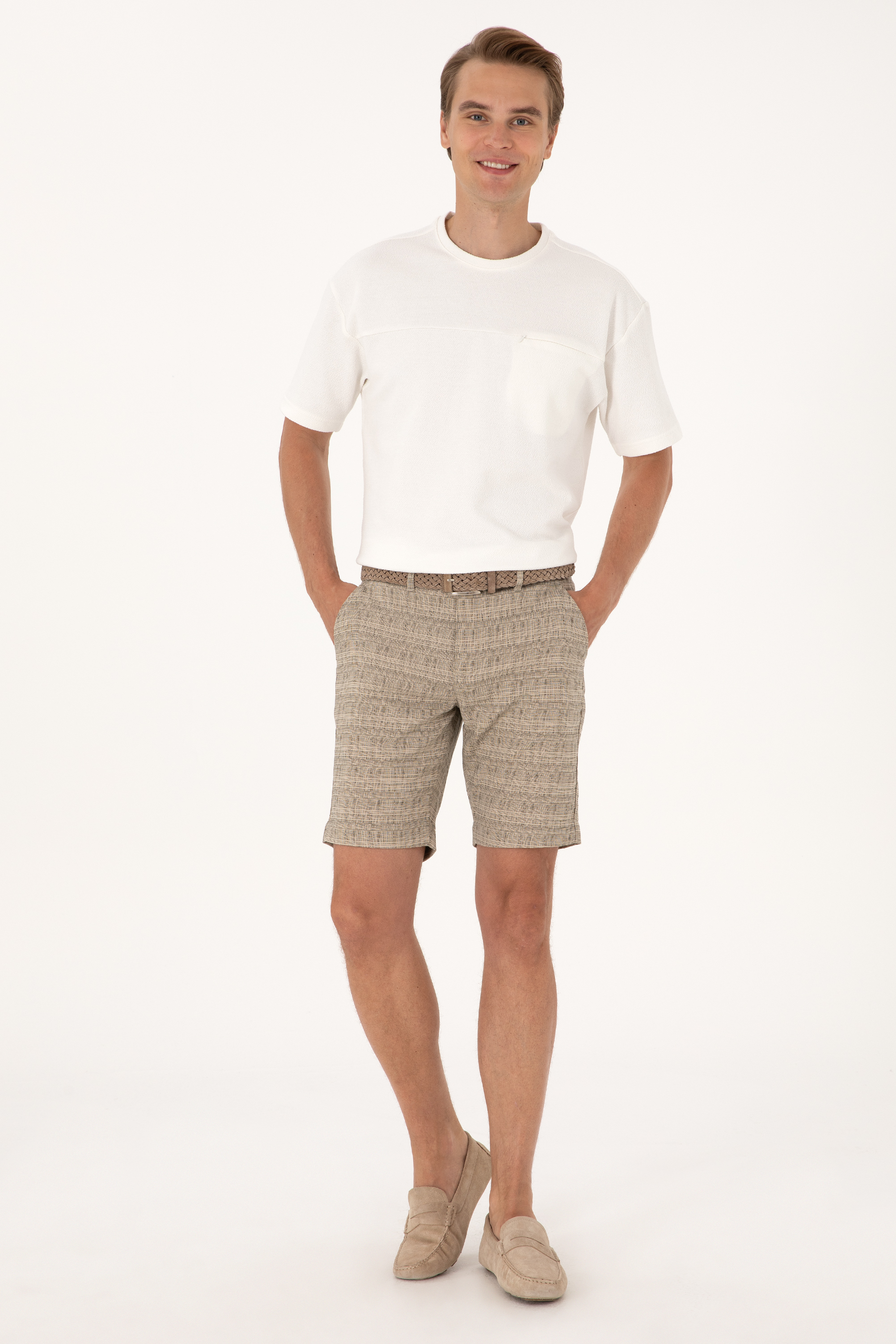 شلوارک خاکی تیره رگولار مردانه یو اس پولو | US POLO ASSN
