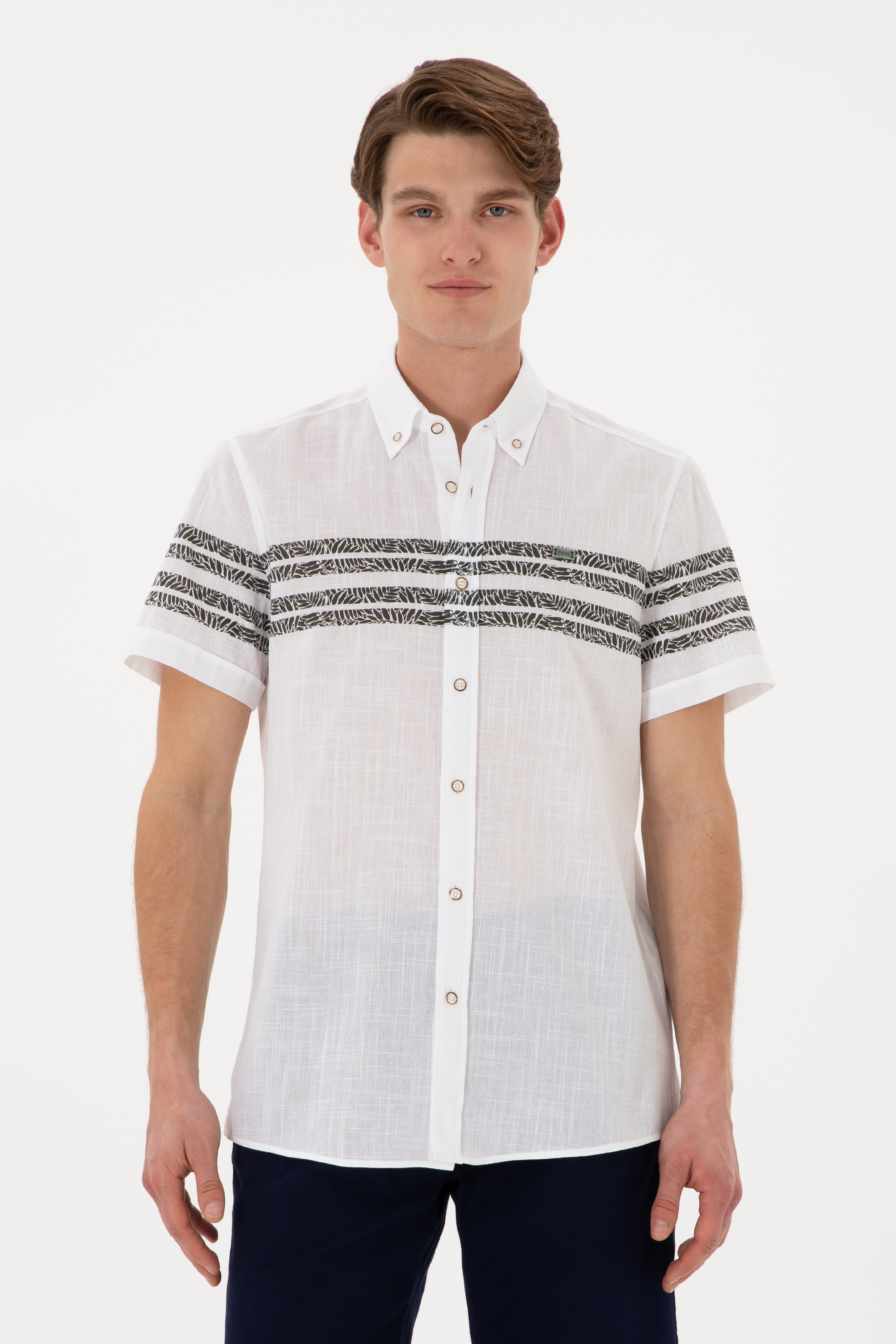پیراهن خاکی تیره رگولار مردانه یو اس پولو | US POLO ASSN