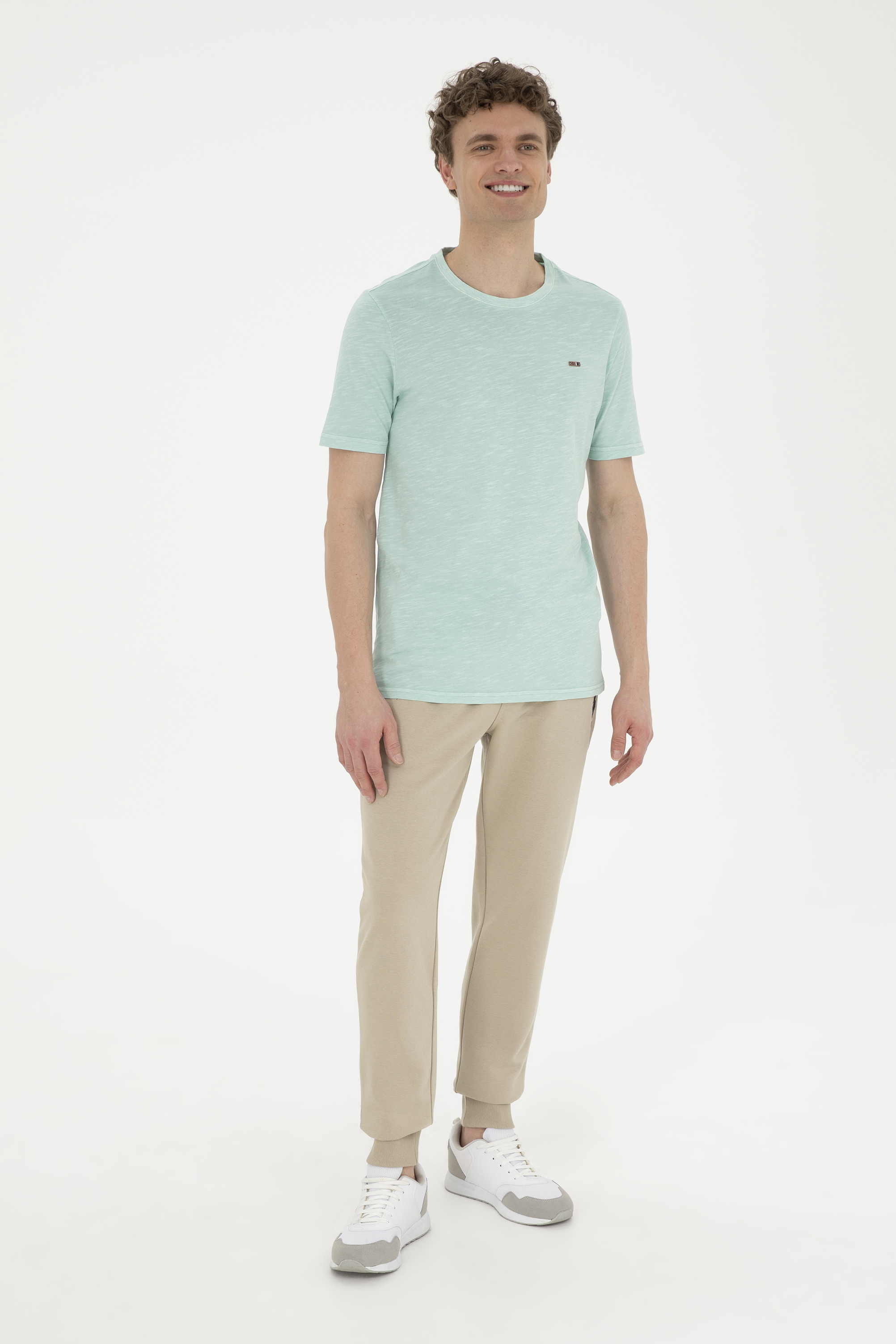 شلوار ورزشی خاکی روشن اندامی مردانه یو اس پولو | US POLO ASSN