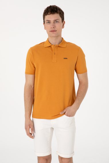 تی شرت بیسیک یقه پولو خردلی  رگولار  مردانه یو اس پولو | US POLO ASSN