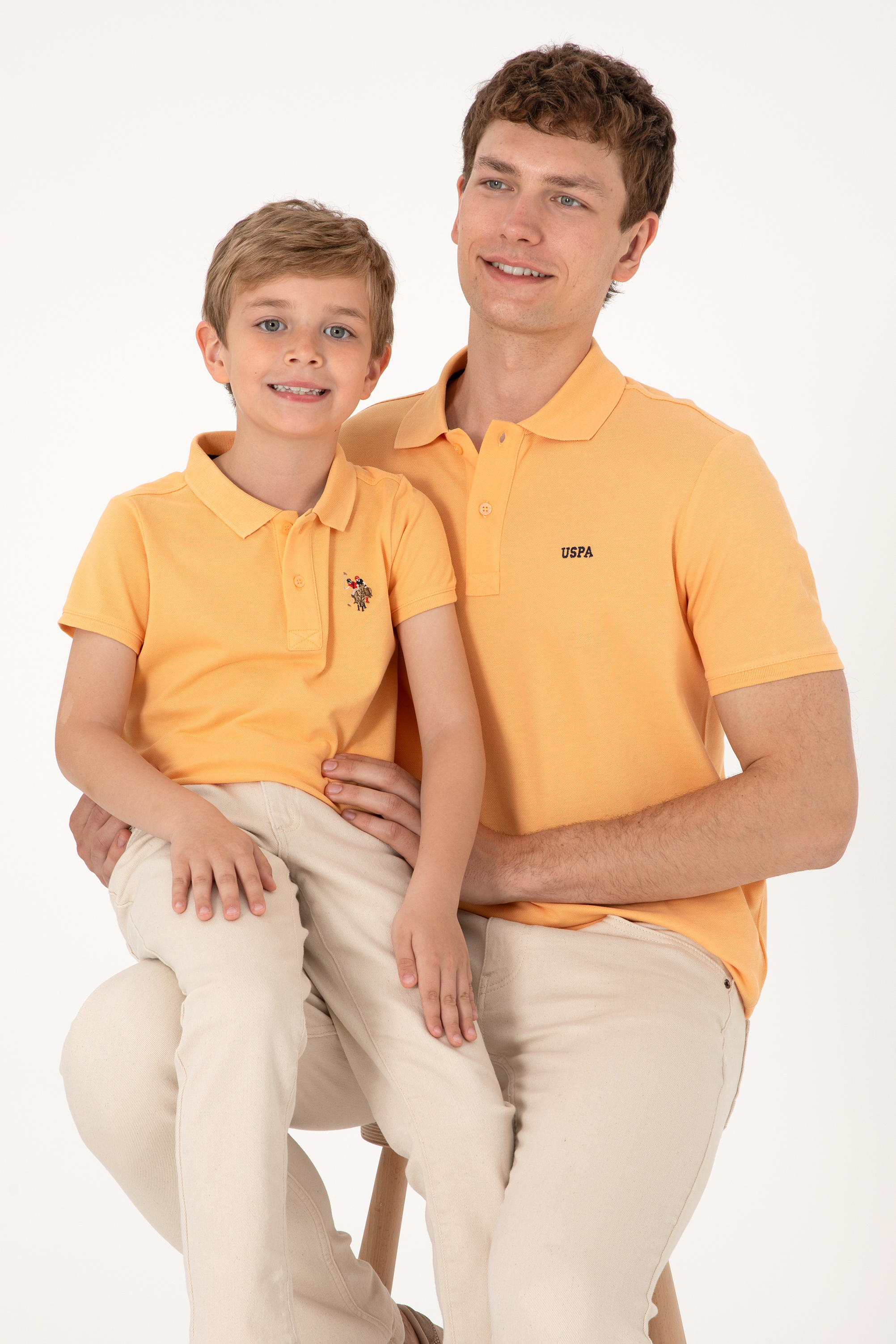 تی شرت بیسیک یقه پولو زرد رگولار مردانه یو اس پولو | US POLO ASSN