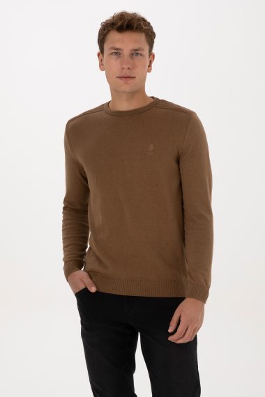 بافت بیسیک  خاکی ملانژ  اندامی  مردانه یو اس پولو | US POLO ASSN
