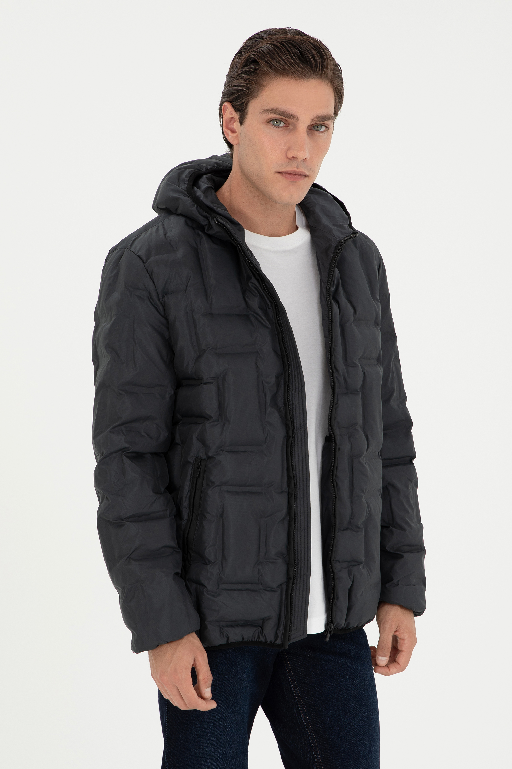 کاپشن زغالی بیسیک مردانه یو اس پولو | US POLO ASSN