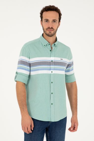 پیراهن  سبز  ریلکس  مردانه یو اس پولو | US POLO ASSN