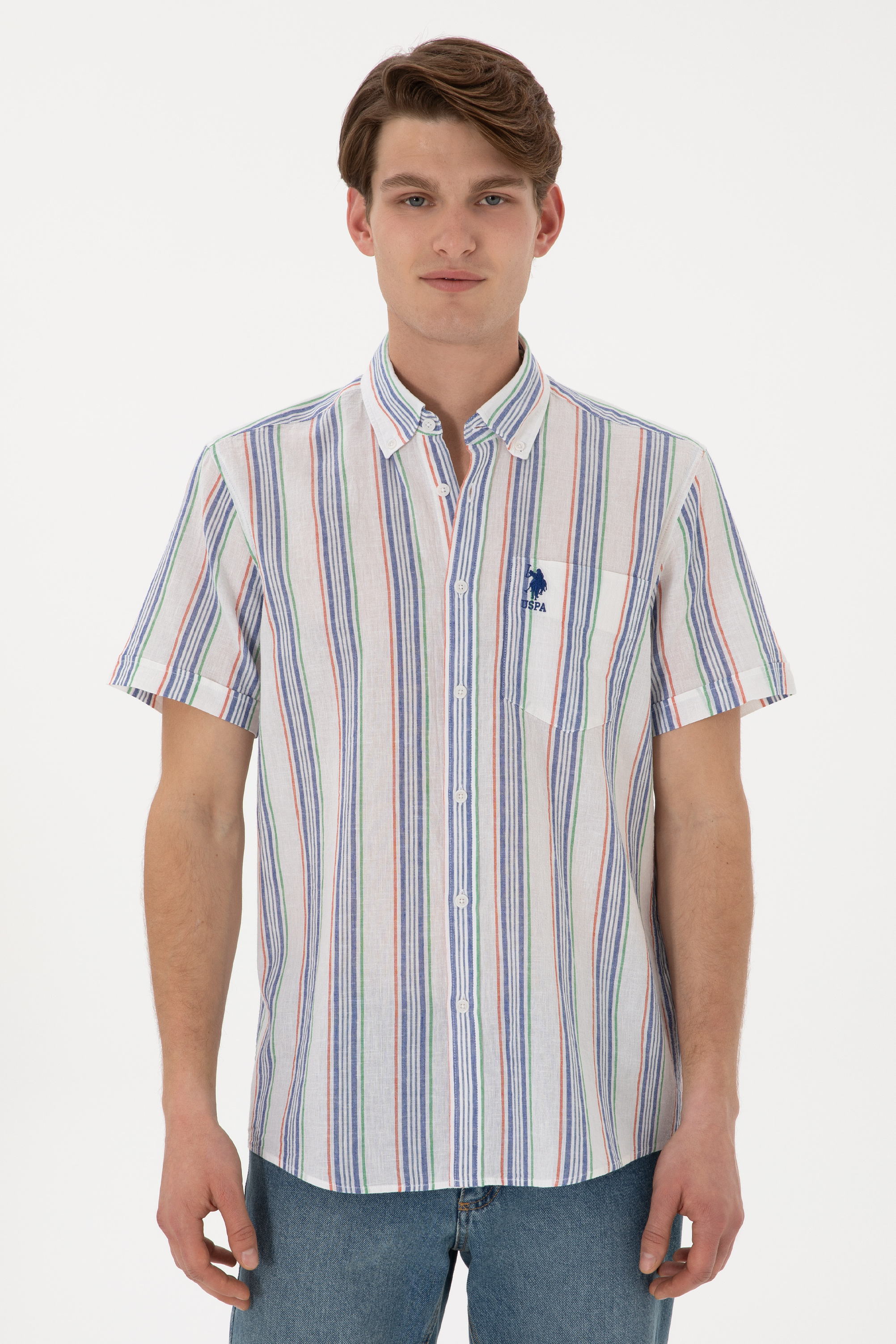پیراهن سبز رگولار مردانه یو اس پولو | US POLO ASSN