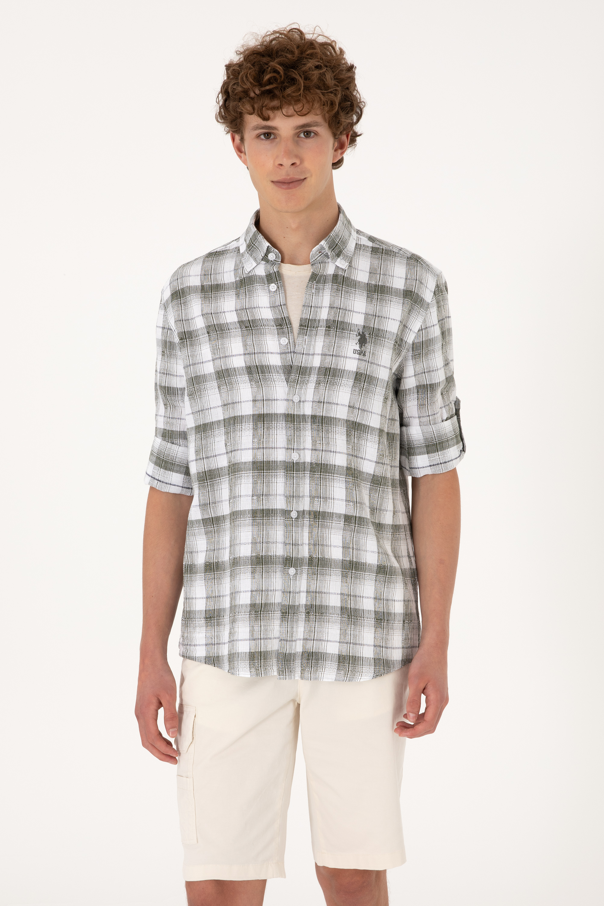 پیراهن سبز رگولار مردانه یو اس پولو | US POLO ASSN