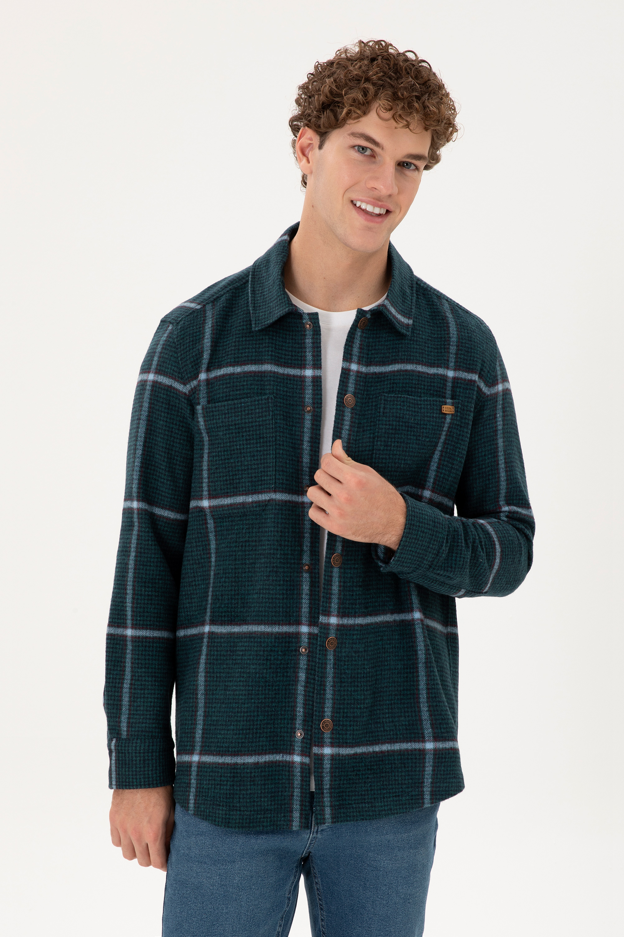 پیراهن سبز تیره ریلکس مردانه یو اس پولو | US POLO ASSN