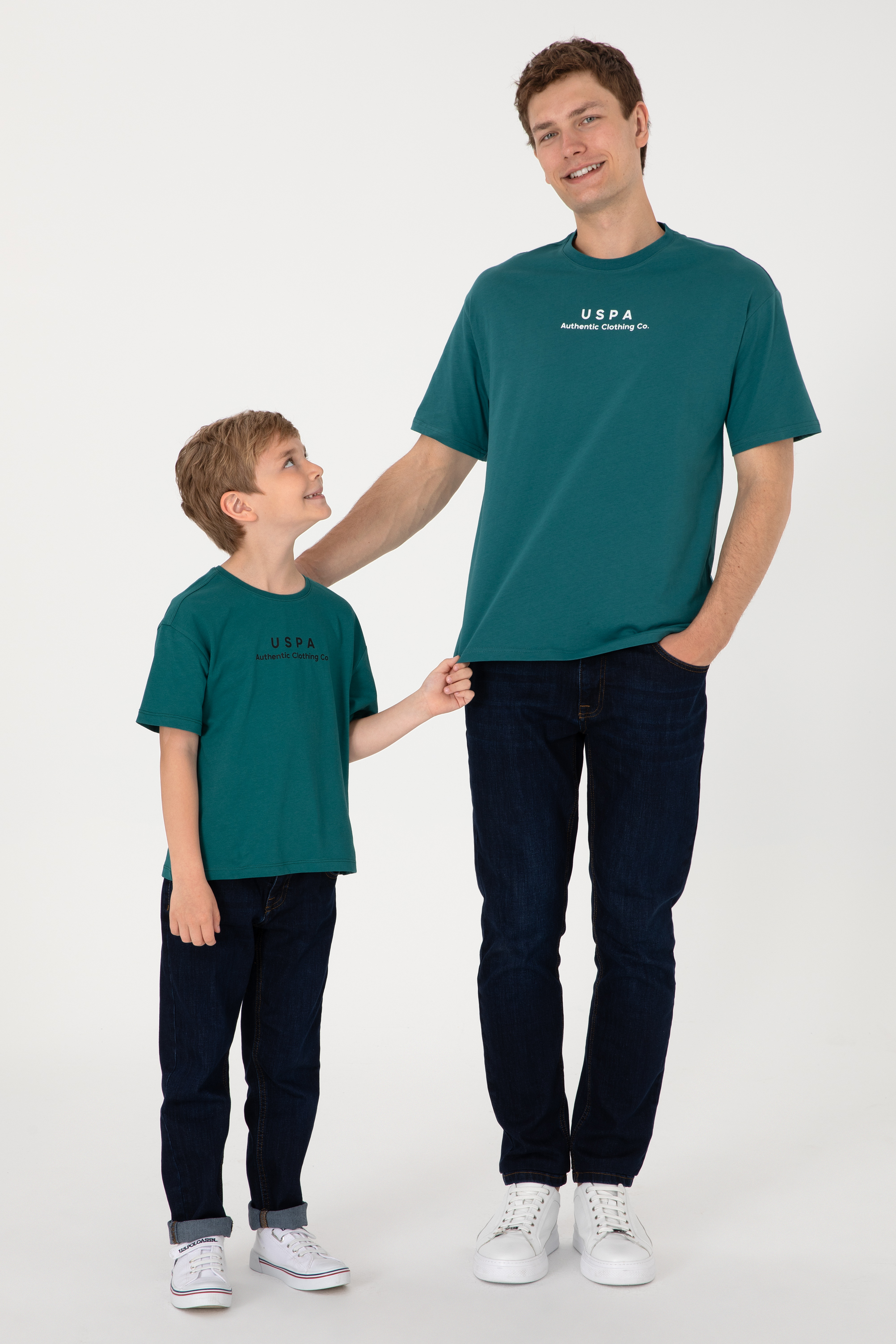 تی شرت یقه گرد سبز تیره ریلکس آستین کوتاه مردانه یو اس پولو | US POLO ASSN