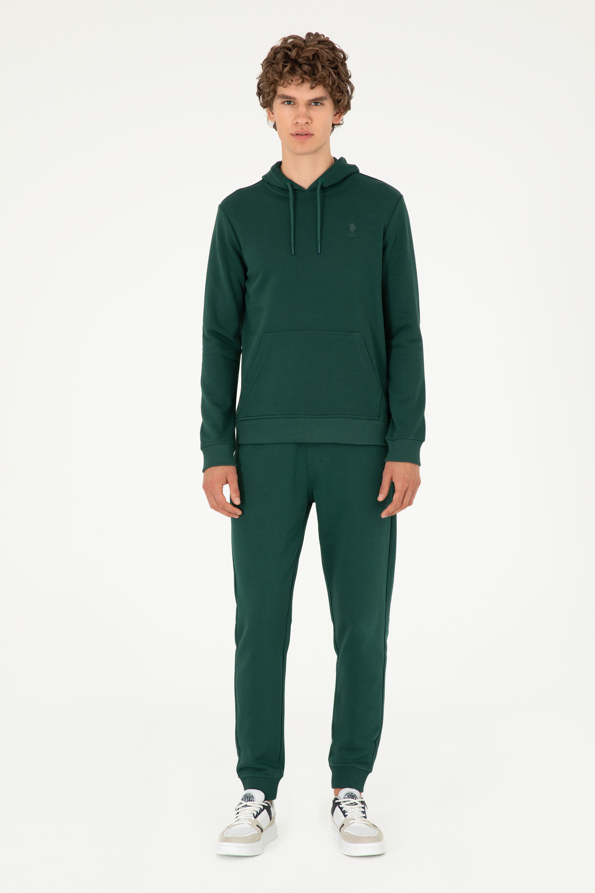 شلوار ورزشی سبز تیره اندامی مردانه یو اس پولو | US POLO ASSN