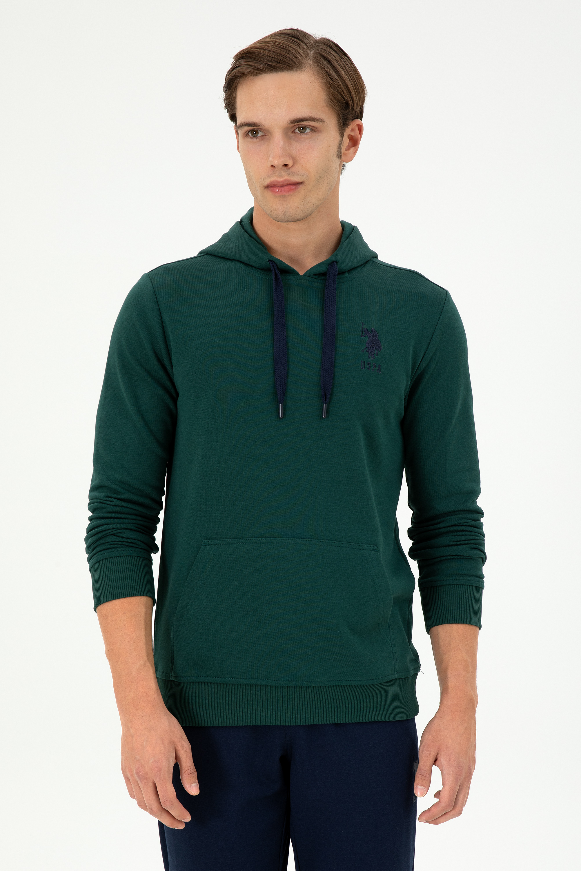 سویشرت بیسیک سبز تیره رگولار مردانه یو اس پولو | US POLO ASSN