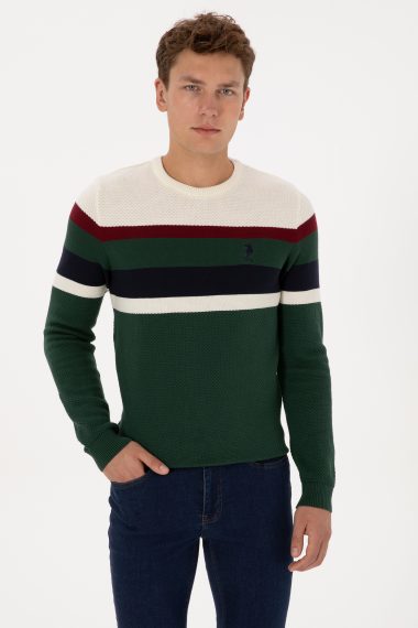 بافت  سبز تیره  اندامی  مردانه یو اس پولو | US POLO ASSN