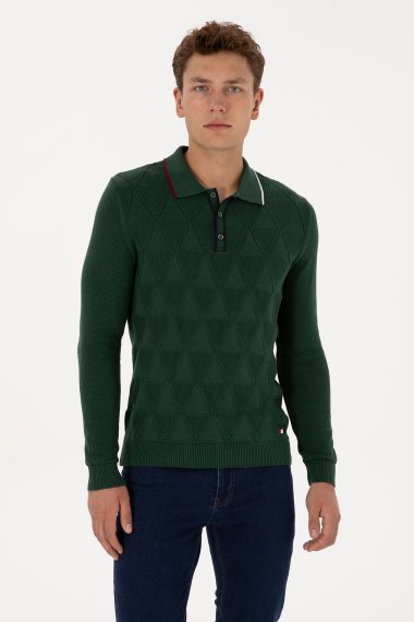 بافت  سبز تیره  رگولار  مردانه یو اس پولو | US POLO ASSN