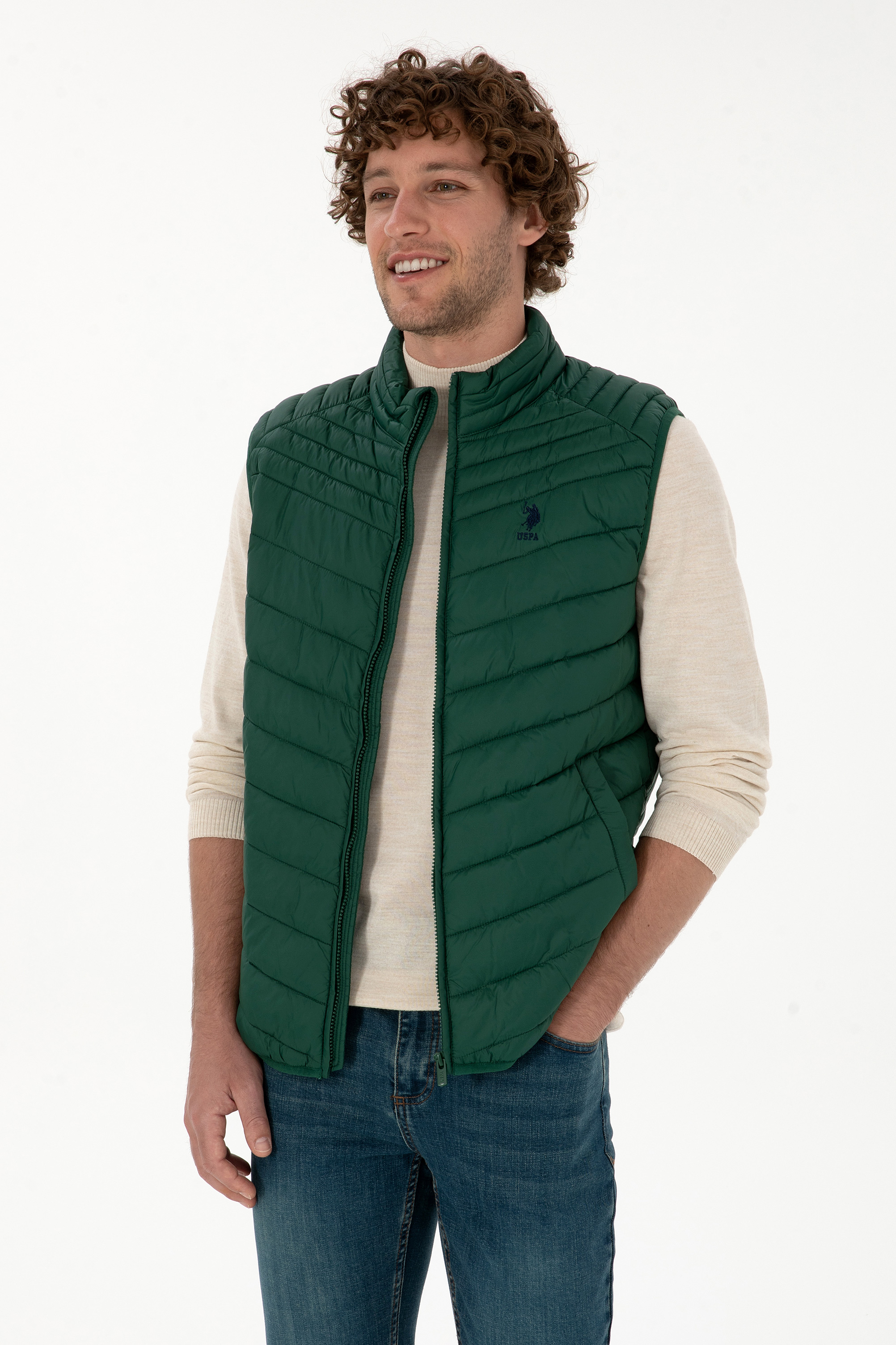 جلیقه سبز تیره بیسیک مردانه یو اس پولو | US POLO ASSN