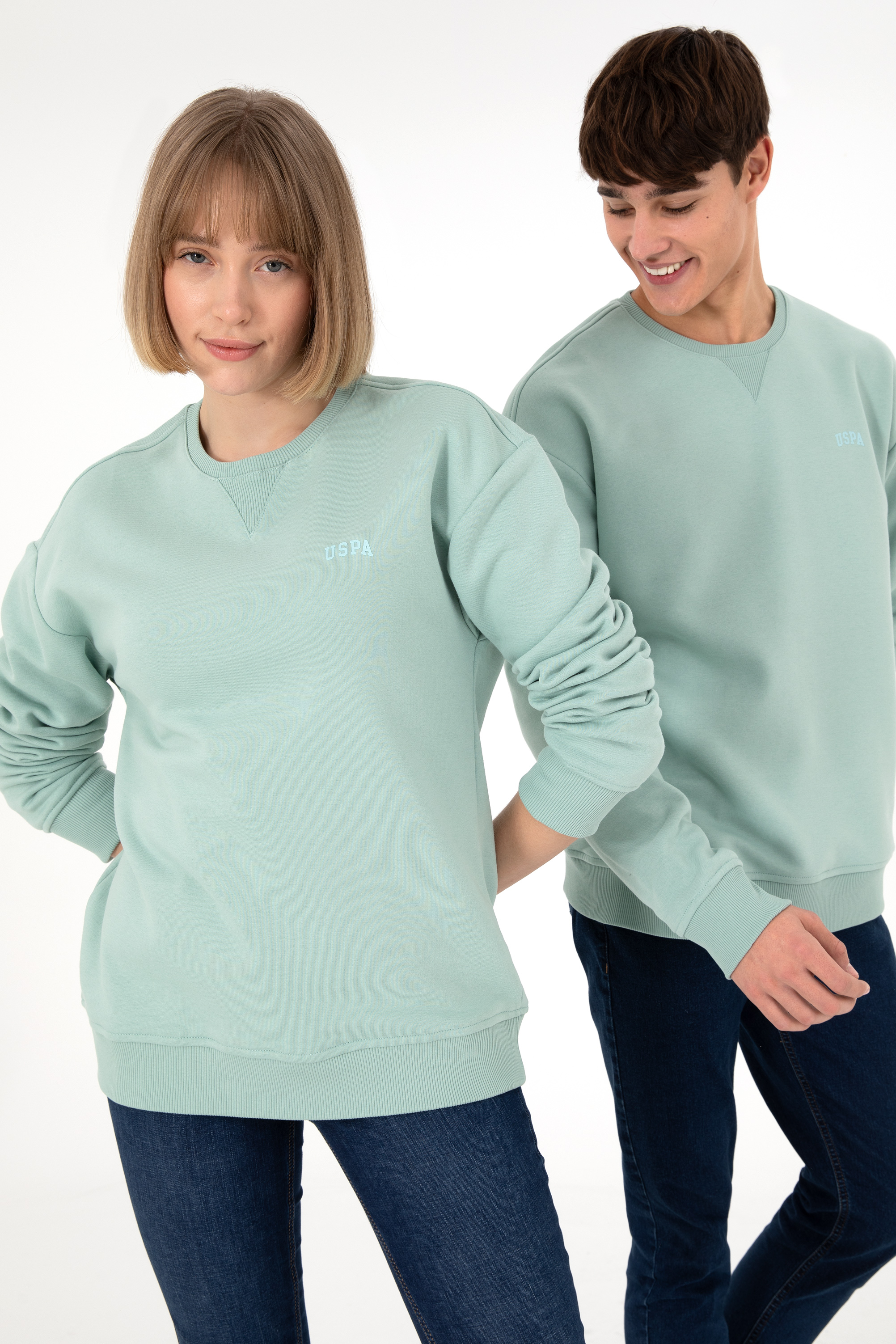 سویشرت سبزآبی ریلکس مردانه یو اس پولو | US POLO ASSN