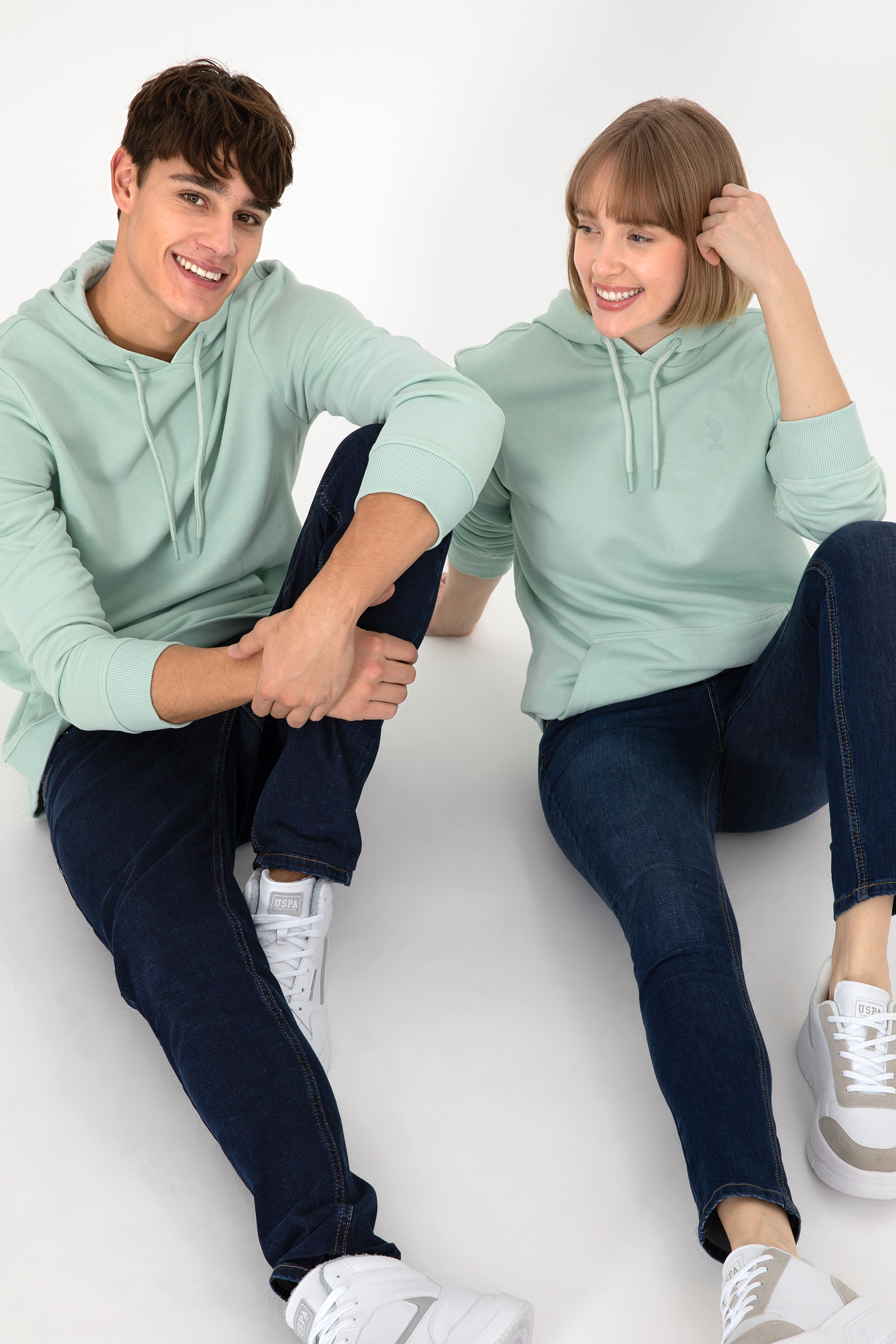 سویشرت بیسیک سبزآبی رگولار مردانه یو اس پولو | US POLO ASSN