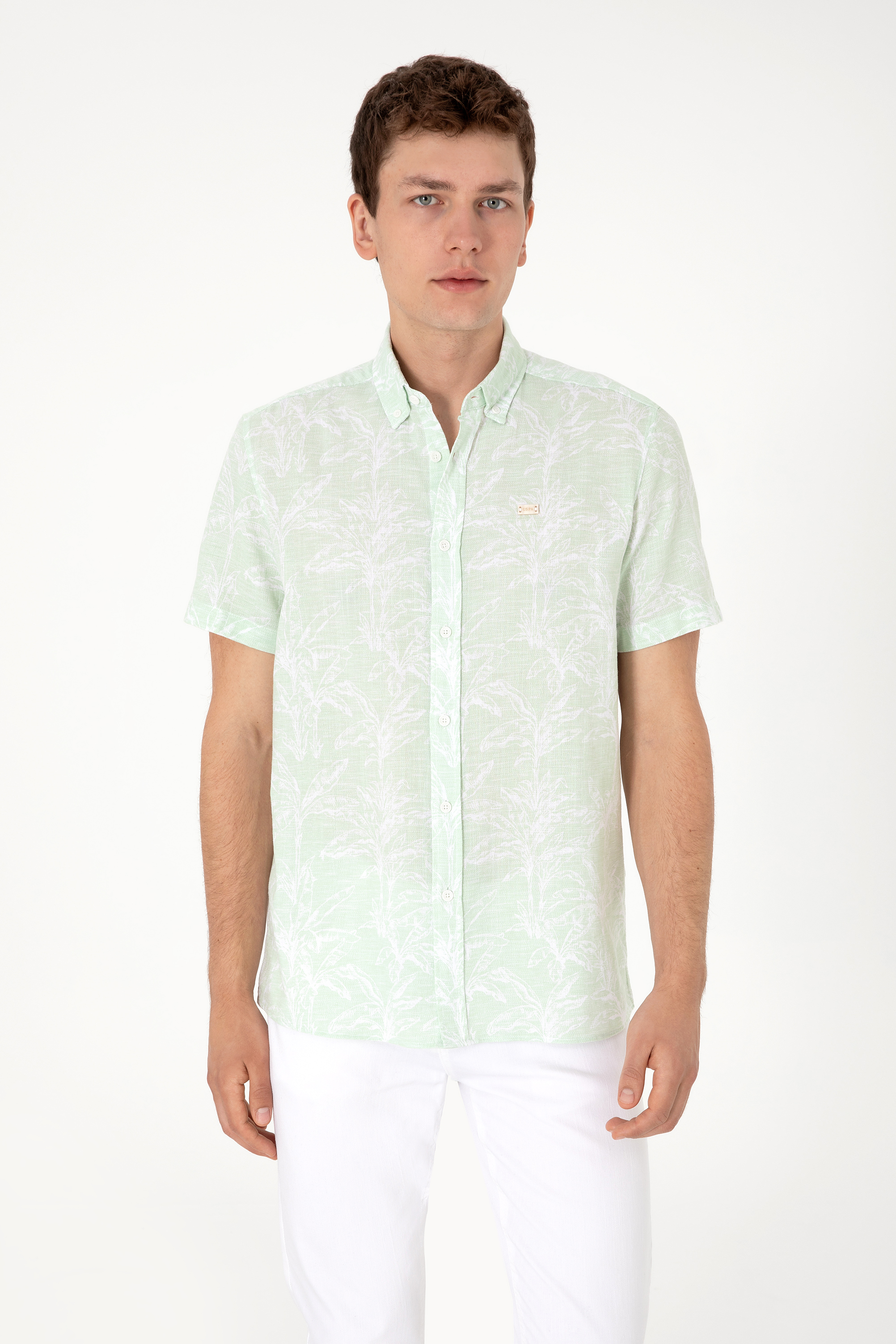 پیراهن سبزآبی ریلکس مردانه یو اس پولو | US POLO ASSN