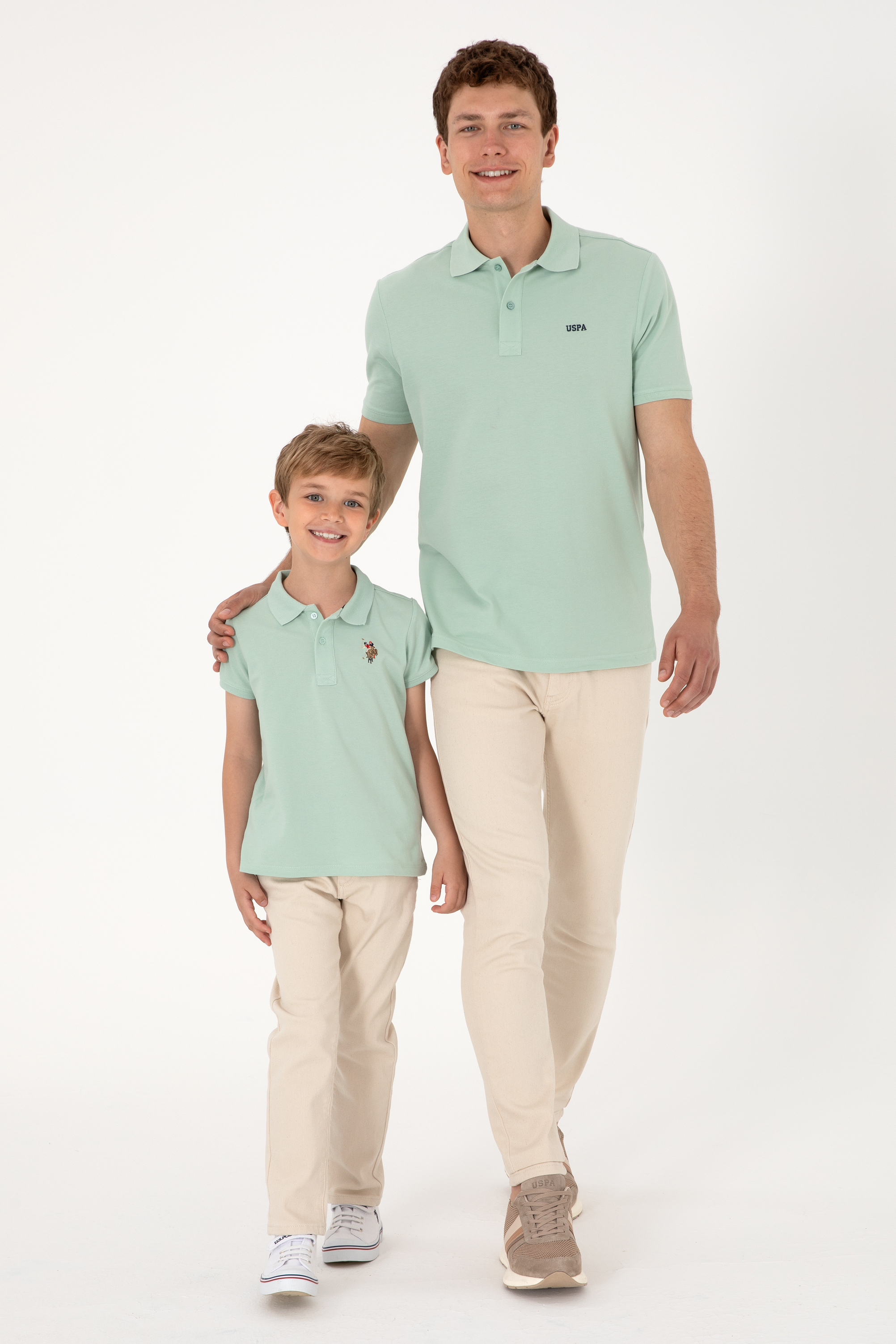 تی شرت بیسیک یقه پولو سبزآبی رگولار مردانه یو اس پولو | US POLO ASSN