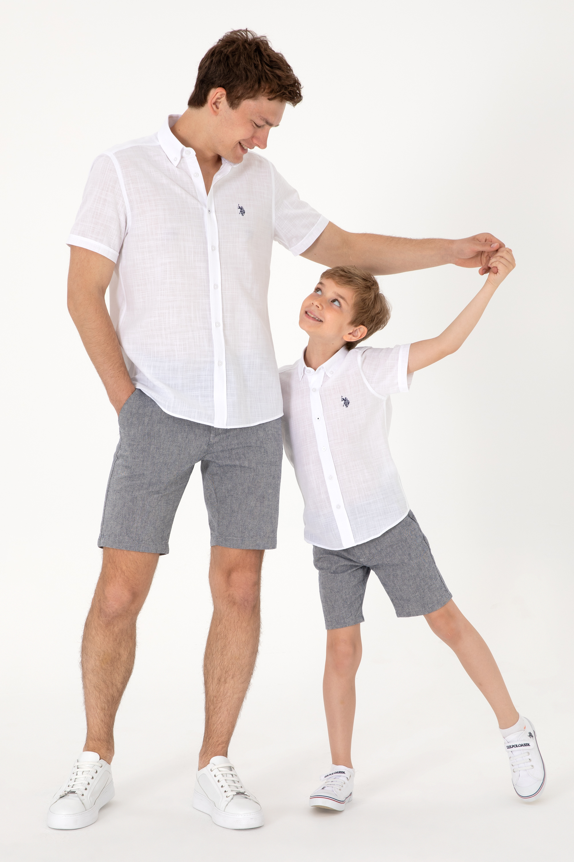 پیراهن سفید رگولار مردانه یو اس پولو | US POLO ASSN