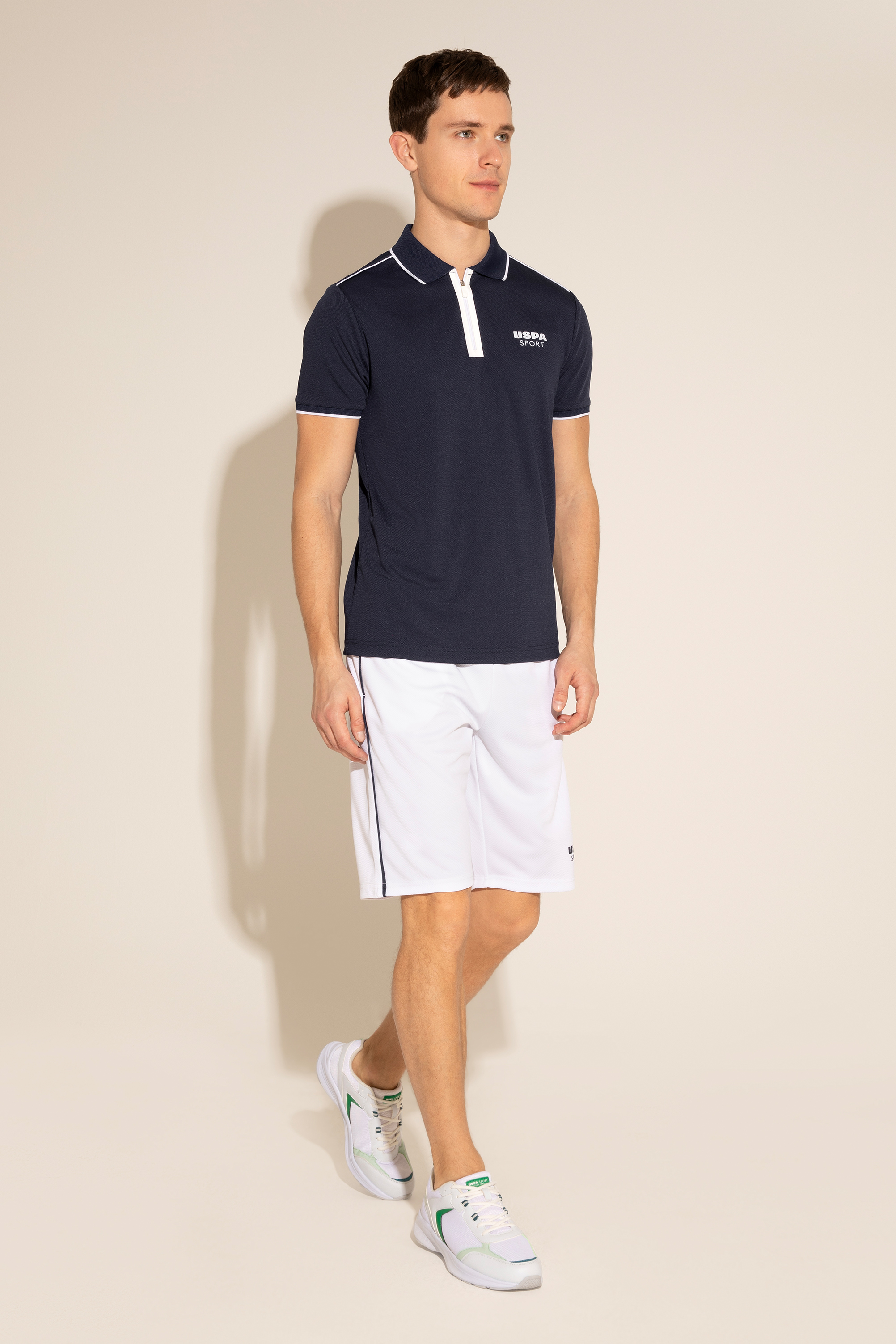 شلوارک سفید ریلکس مردانه یو اس پولو | US POLO ASSN