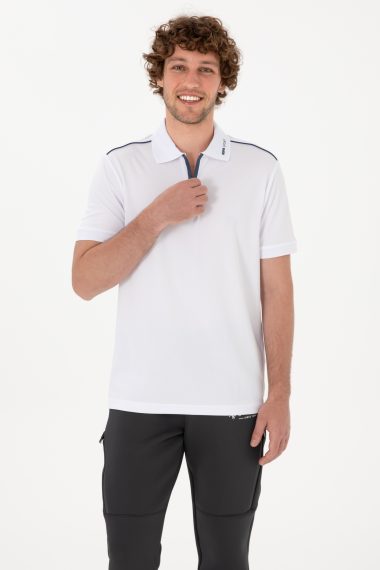 تی شرت یقه پولو سفید  رگولار  مردانه یو اس پولو | US POLO ASSN