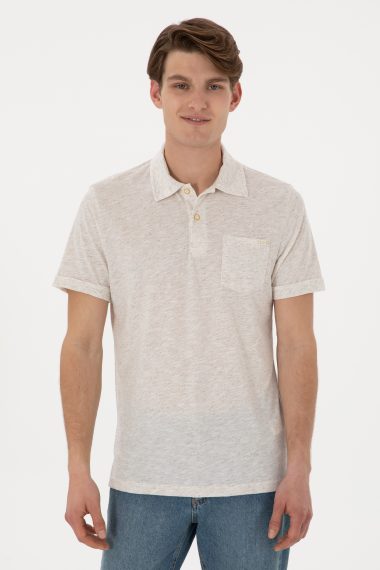 تی شرت یقه پولو سفید  رگولار  مردانه یو اس پولو | US POLO ASSN