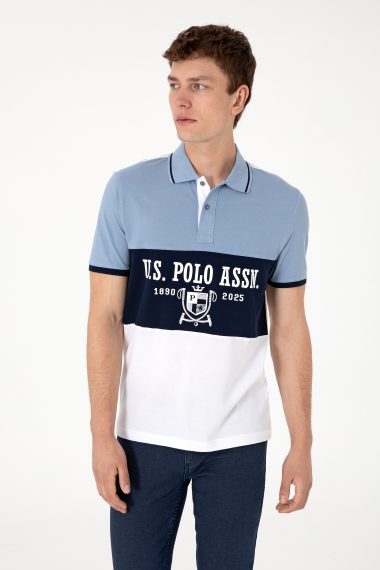 تی شرت یقه پولو سفید  رگولار  مردانه یو اس پولو | US POLO ASSN