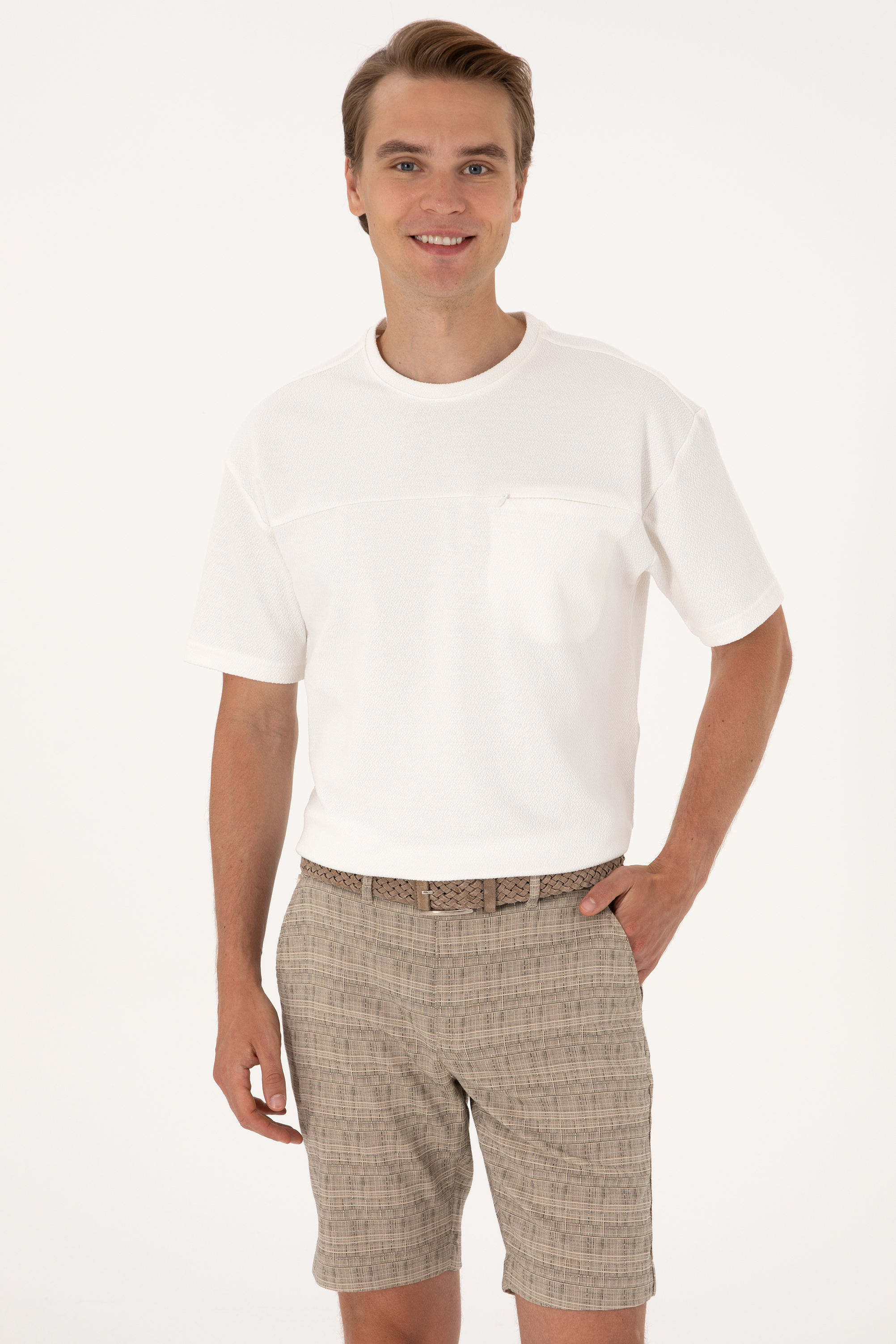 تی شرت یقه گرد سفید ریلکس مردانه یو اس پولو | US POLO ASSN
