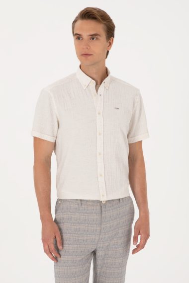 پیراهن  سفید  رگولار  مردانه یو اس پولو | US POLO ASSN