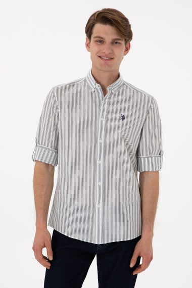 پیراهن  سفید  رگولار  مردانه یو اس پولو | US POLO ASSN