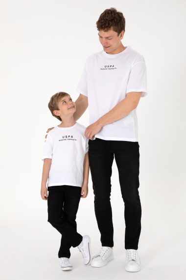 تی شرت یقه گرد سفید  ریلکس آستین کوتاه مردانه یو اس پولو | US POLO ASSN