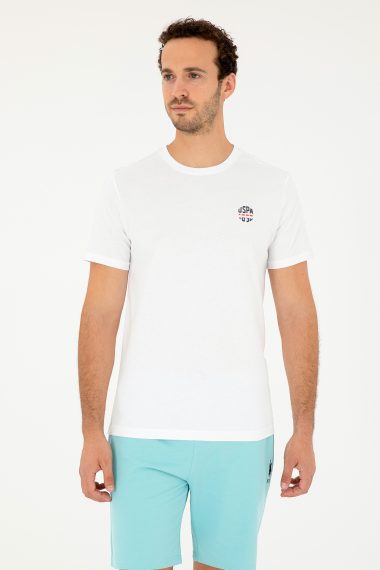 تی شرت یقه گرد سفید  رگولار آستین کوتاه مردانه یو اس پولو | US POLO ASSN