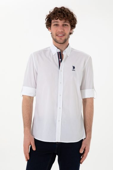 پیراهن  سفید  رگولار  مردانه یو اس پولو | US POLO ASSN