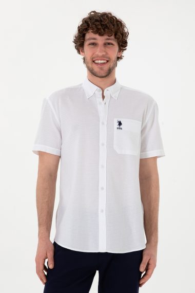 پیراهن  سفید  رگولار  مردانه یو اس پولو | US POLO ASSN