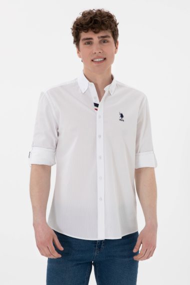 پیراهن  سفید  رگولار  مردانه یو اس پولو | US POLO ASSN