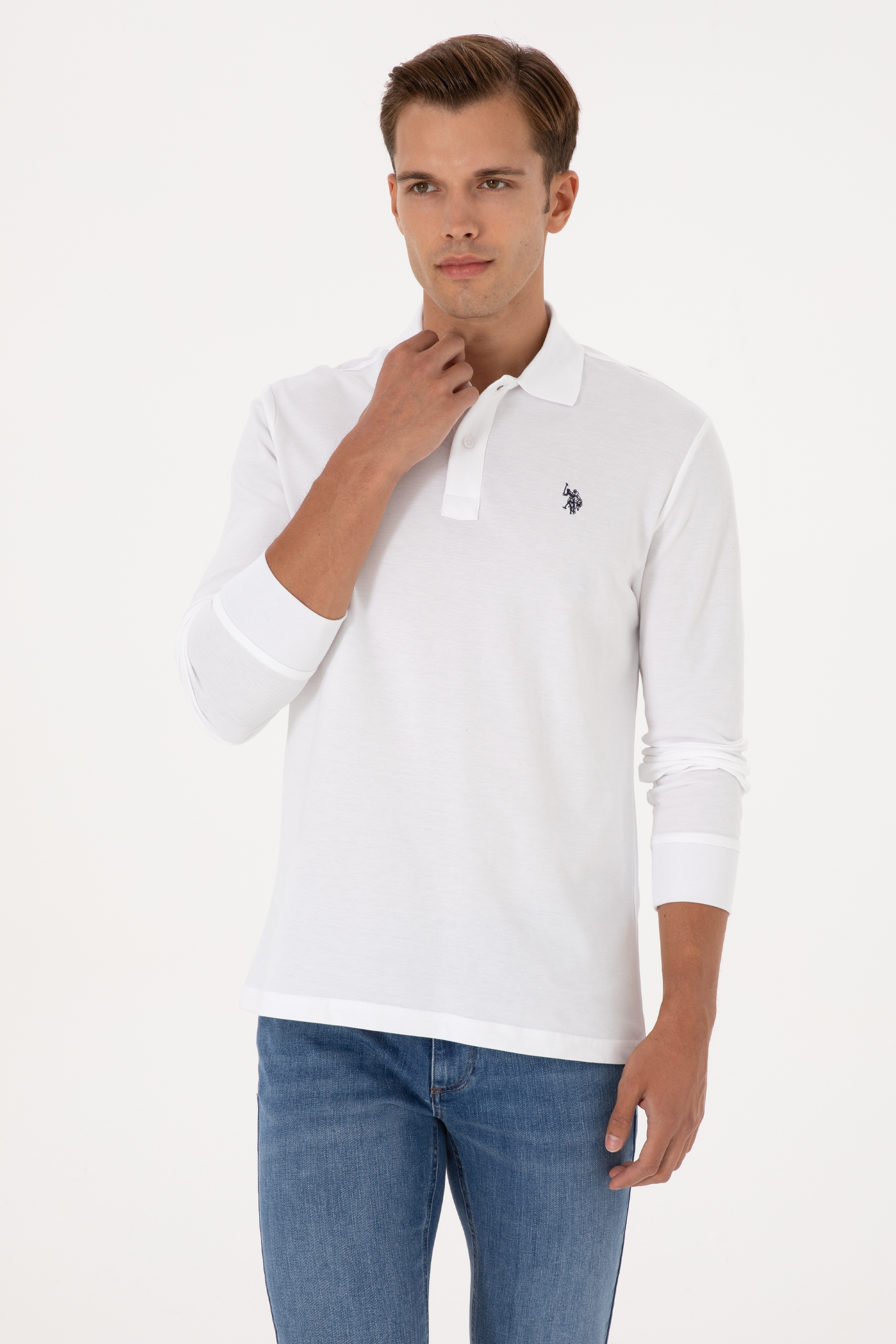 سویشرت بیسیک سفید رگولار مردانه یو اس پولو | US POLO ASSN