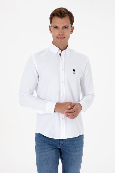 پیراهن  سفید  رگولار  مردانه یو اس پولو | US POLO ASSN