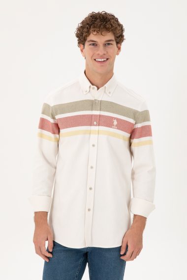 پیراهن  سفید  رگولار  مردانه یو اس پولو | US POLO ASSN