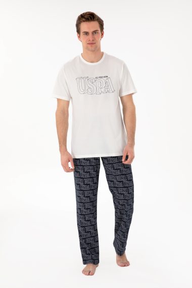 سه عدد ست پیژامه یقه گرد سفید  استاندارد فیت  مردانه یو اس پولو | US POLO ASSN