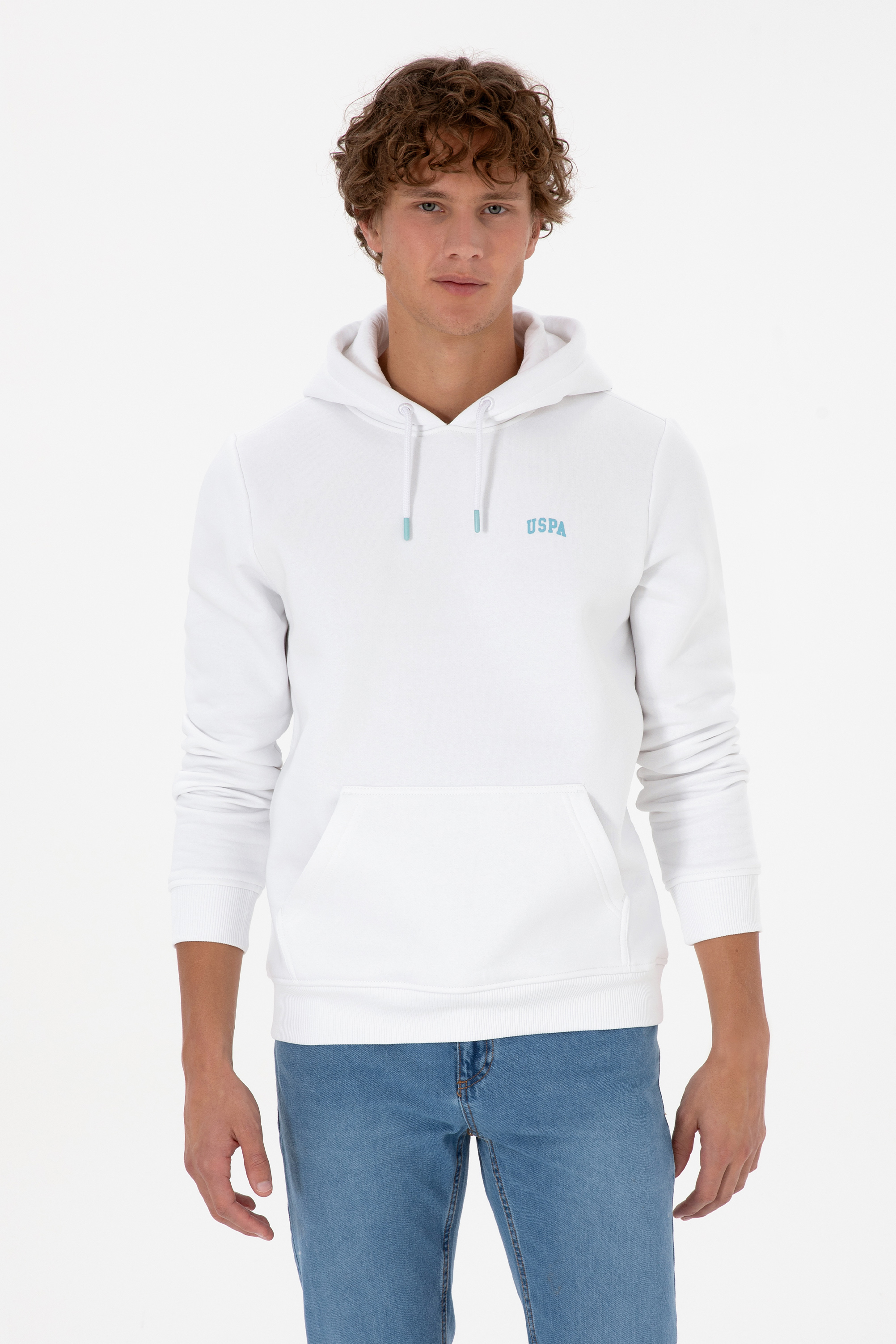 سویشرت بیسیک سفید رگولار مردانه یو اس پولو | US POLO ASSN