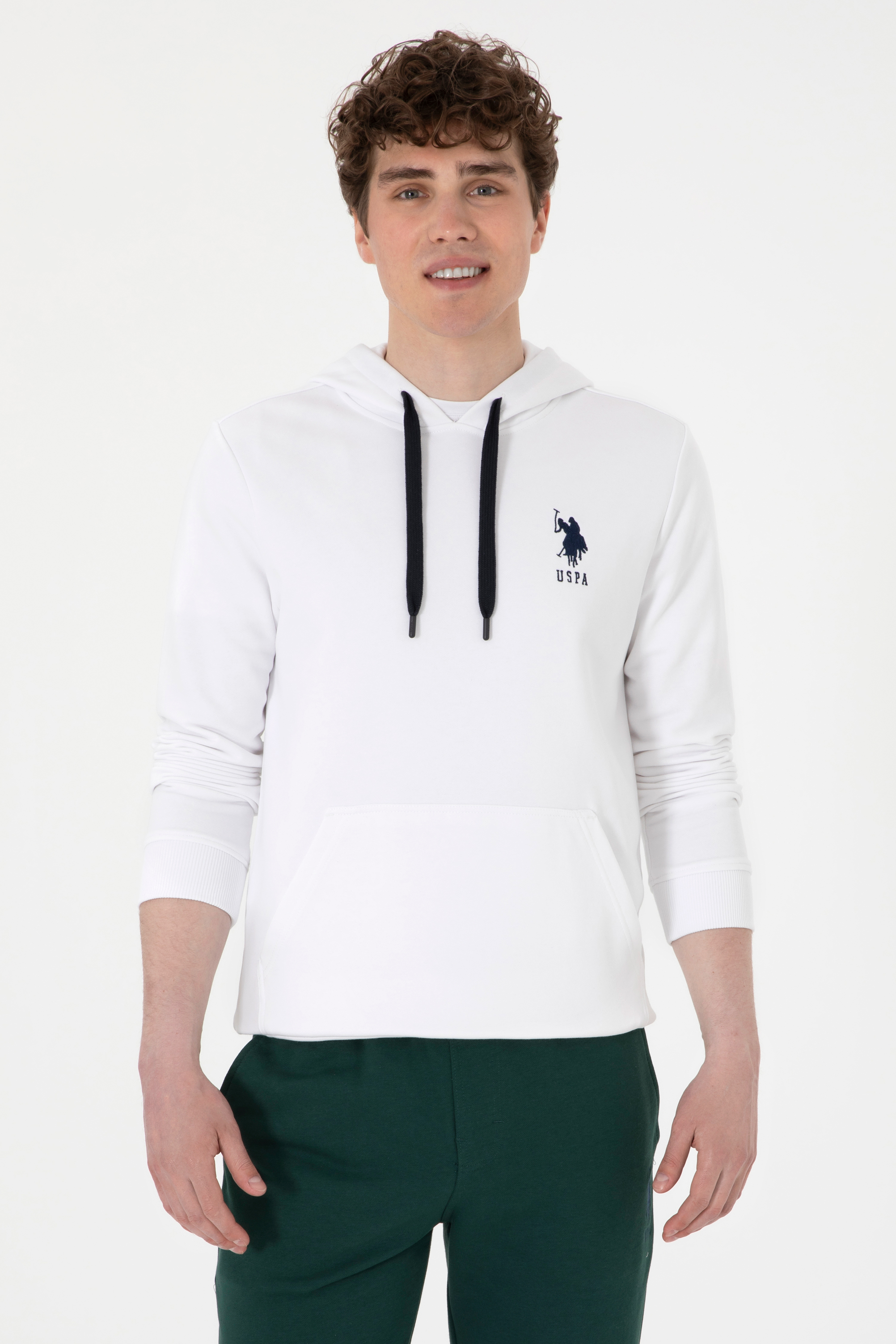سویشرت بیسیک سفید رگولار مردانه یو اس پولو | US POLO ASSN