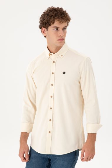 پیراهن  سفید  رگولار  مردانه یو اس پولو | US POLO ASSN