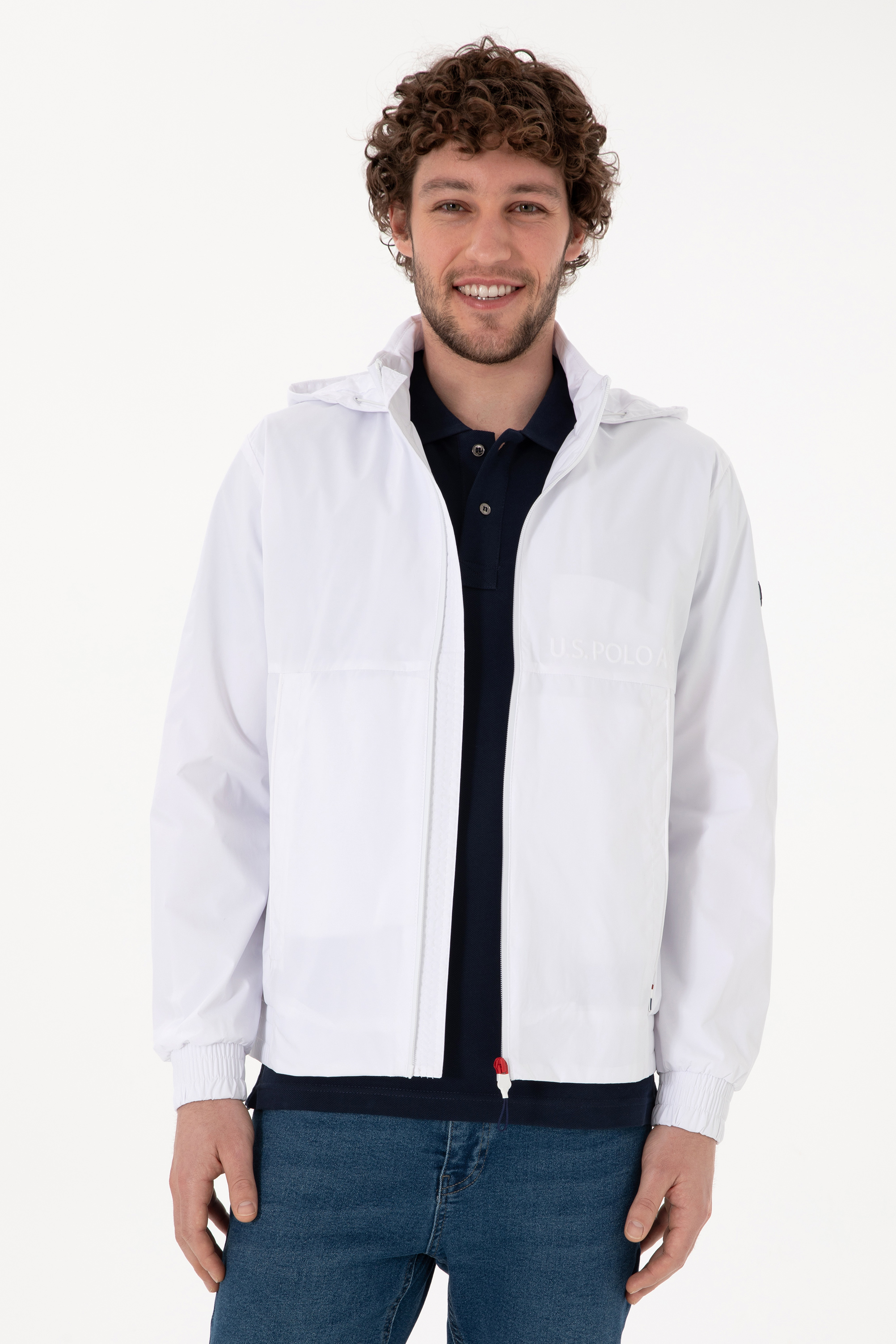 کاپشن سفید بیسیک مردانه یو اس پولو | US POLO ASSN