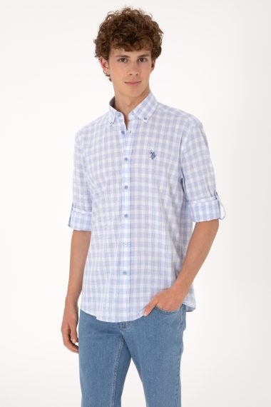 پیراهن  سورمه ای روشن  رگولار  مردانه یو اس پولو | US POLO ASSN