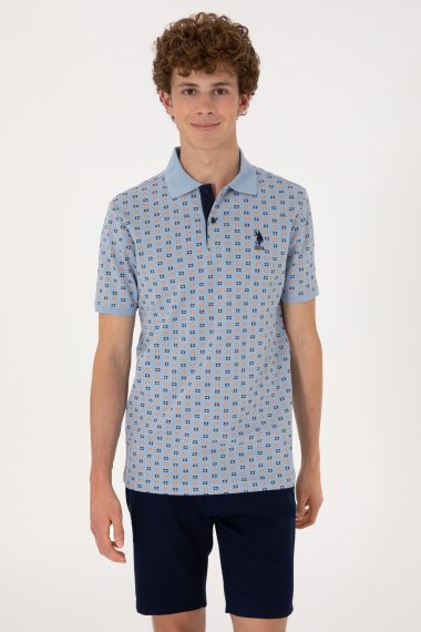 تی شرت یقه پولو سورمه ای روشن  رگولار  مردانه یو اس پولو | US POLO ASSN