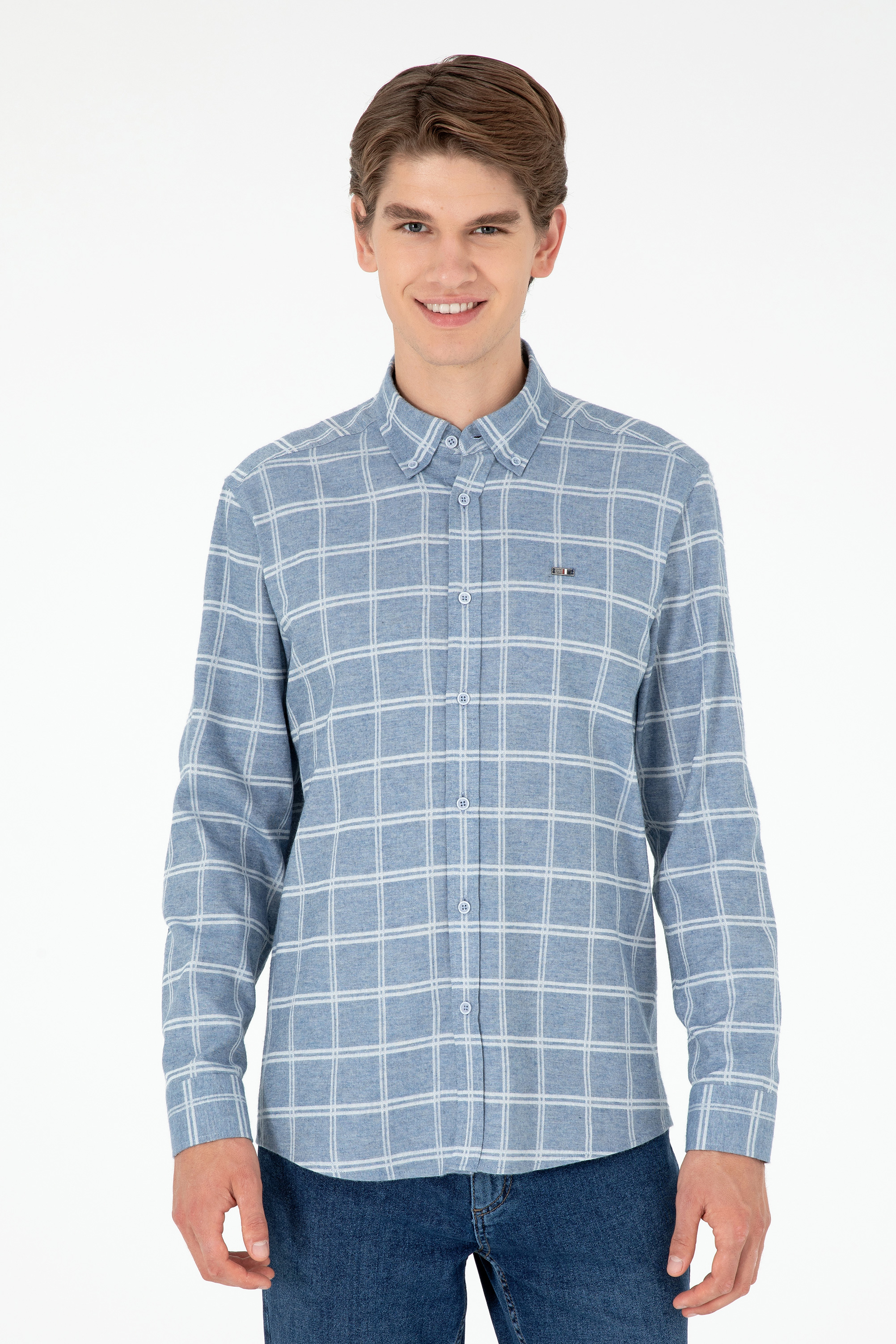 پیراهن سورمه ای روشن رگولار مردانه یو اس پولو | US POLO ASSN