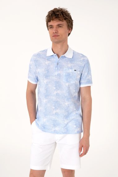 تی شرت یقه پولو سورمه ای روشن  رگولار  مردانه یو اس پولو | US POLO ASSN