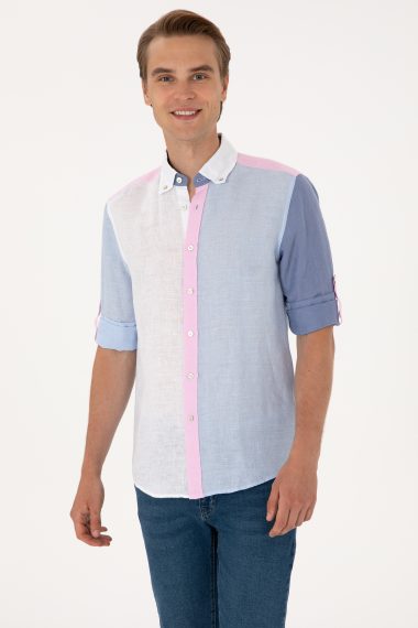 پیراهن  سورمه ای روشن  رگولار  مردانه یو اس پولو | US POLO ASSN