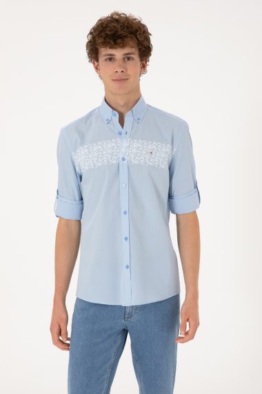 پیراهن  سورمه ای روشن  رگولار  مردانه یو اس پولو | US POLO ASSN