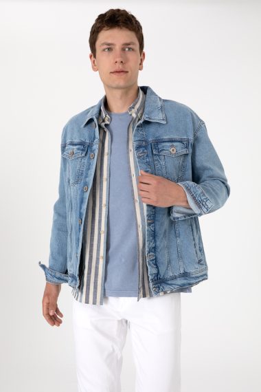پیراهن  سورمه ای روشن  Oversize  مردانه یو اس پولو | US POLO ASSN
