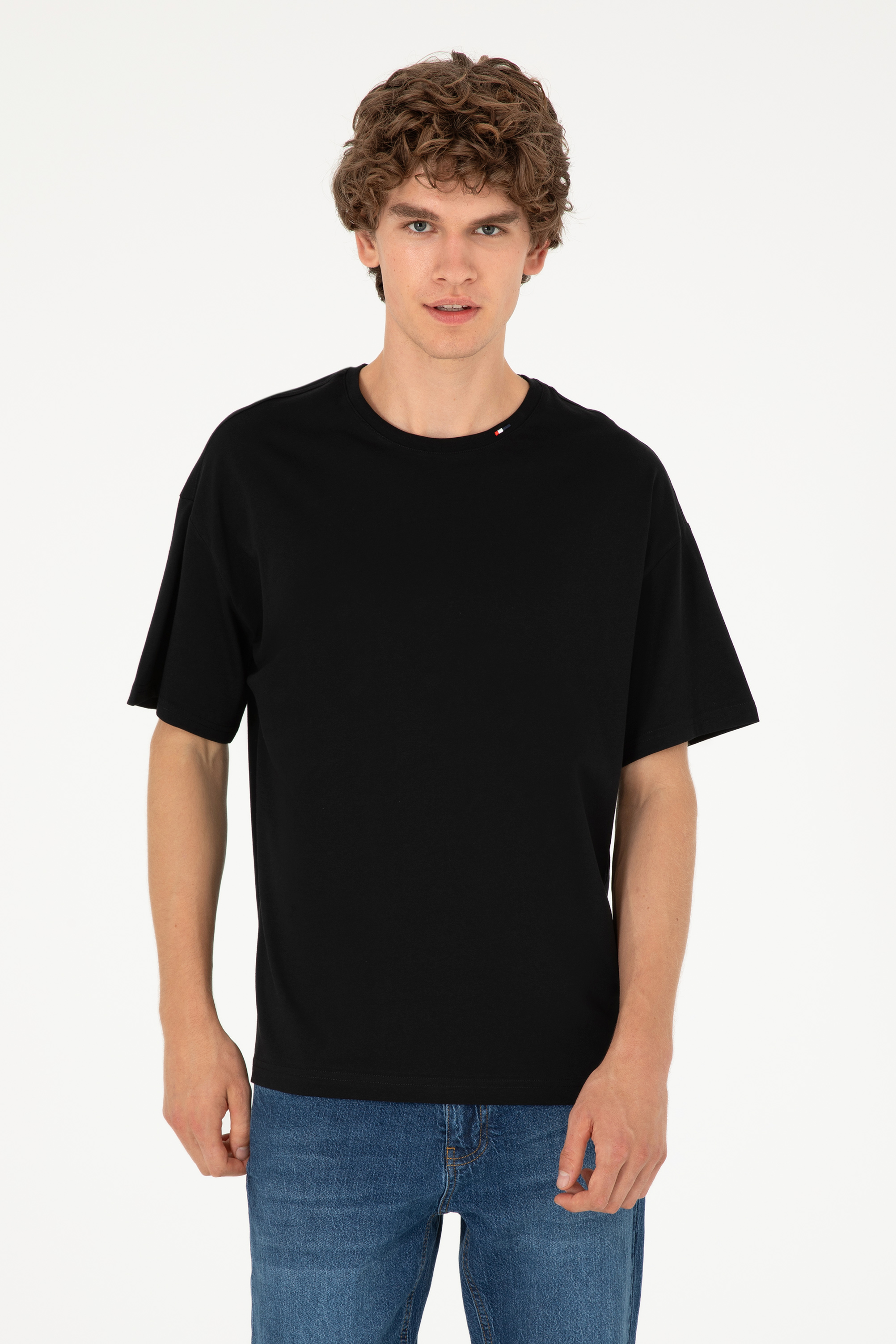 تی شرت یقه گرد سیاه Oversize آستین کوتاه مردانه یو اس پولو | US POLO ASSN